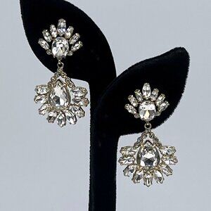 ABS Allen Schwartz Gold & Faceted Crystal Drop Earrings - E5039